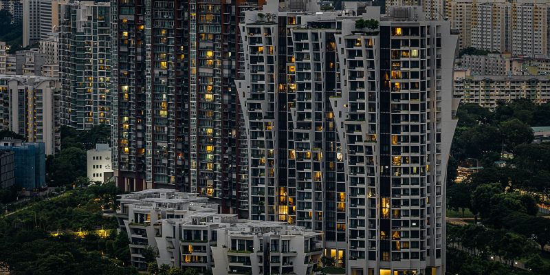 View of The Crest and Principal Garden 95 condominiums in Singapore.